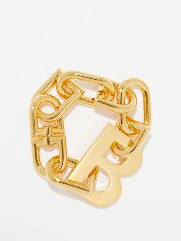 balenciaga - b-logo bracelet - womens - gold