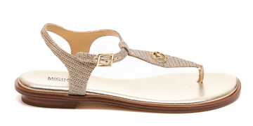 Michael Kors Mallory Thong Sandals in gold