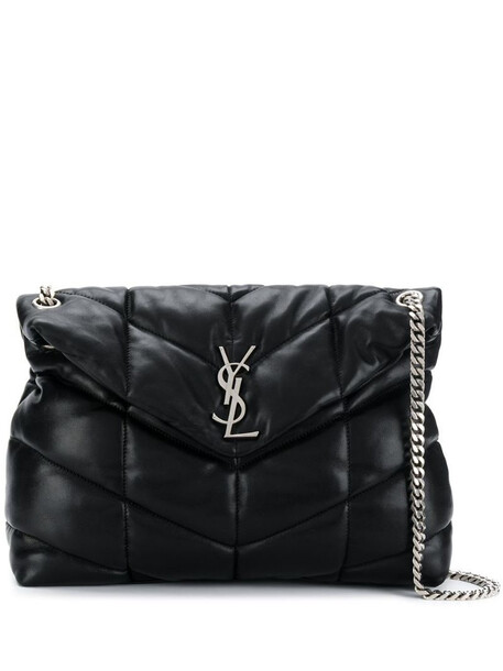 Saint Laurent medium Loulou leather shoulder bag in black