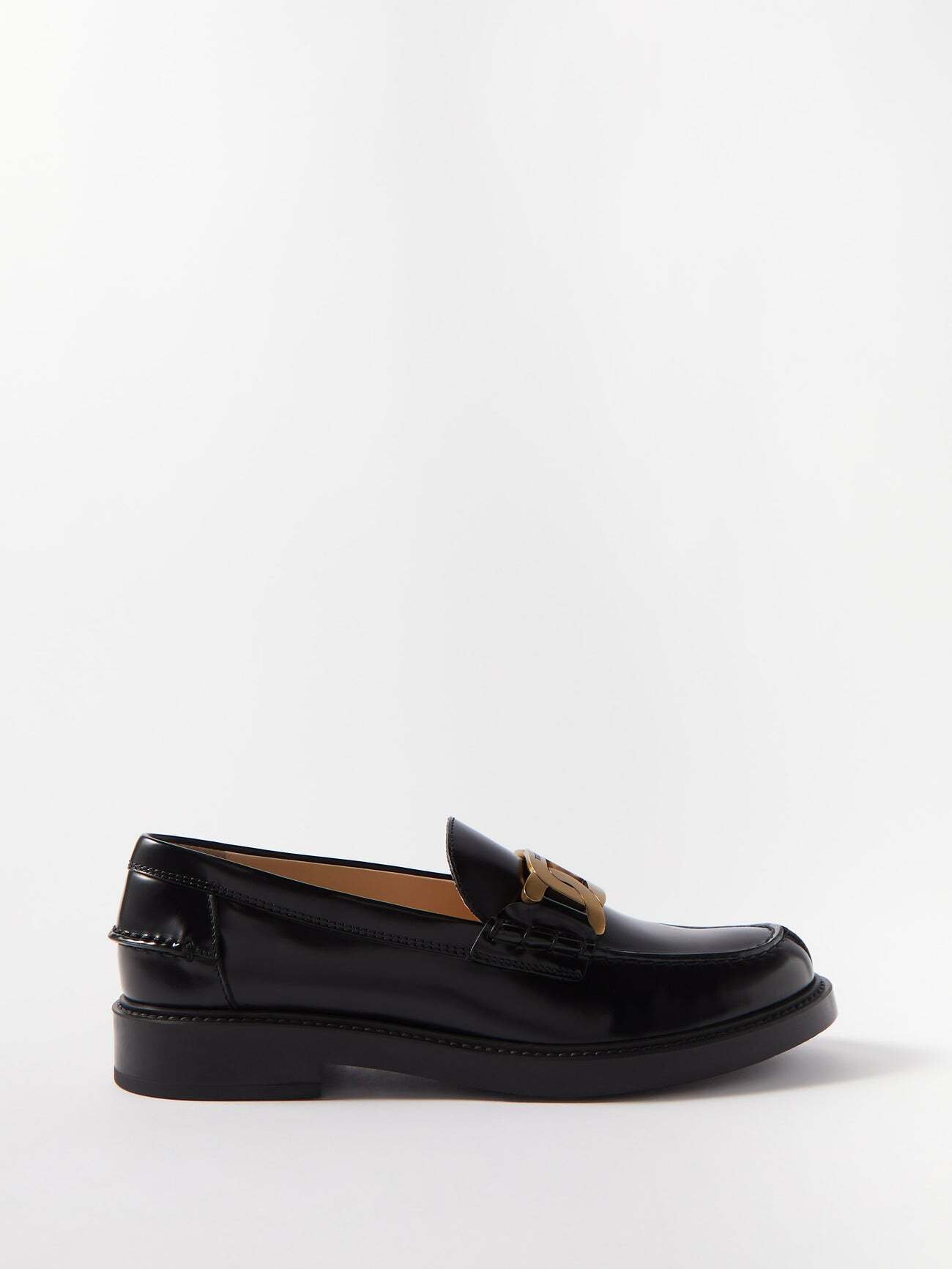Tod's - Kate Chain Leather Loafers - Womens - Black
