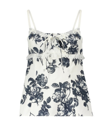 Brock Collection Siria floral cotton camisole in white