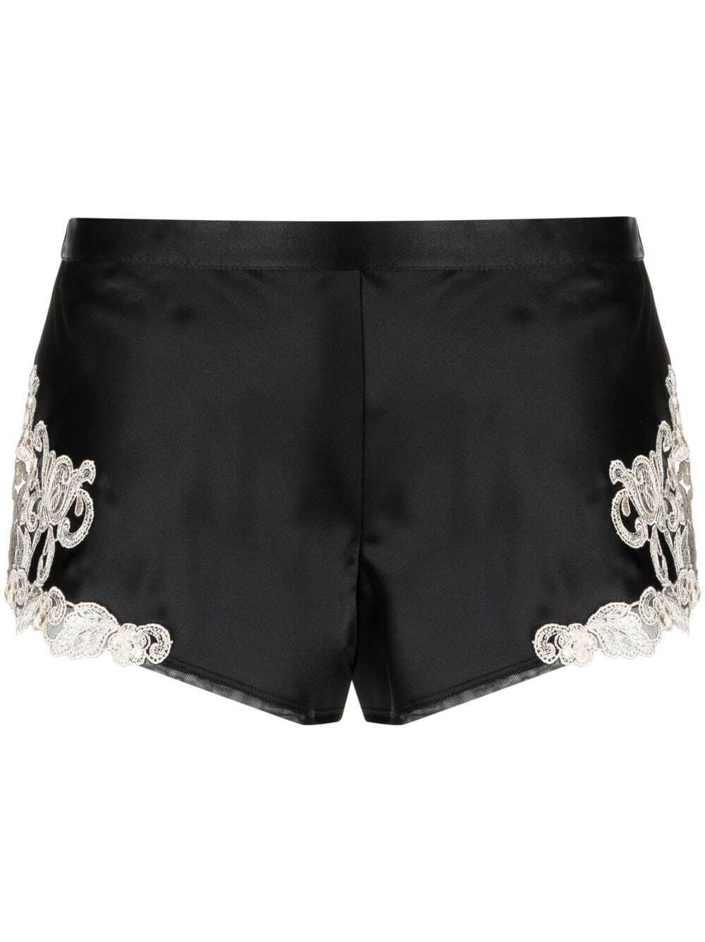 La Perla lace-detail night shorts - Black