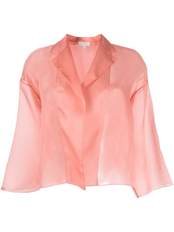antonelli sheer open-front silk jacket - pink
