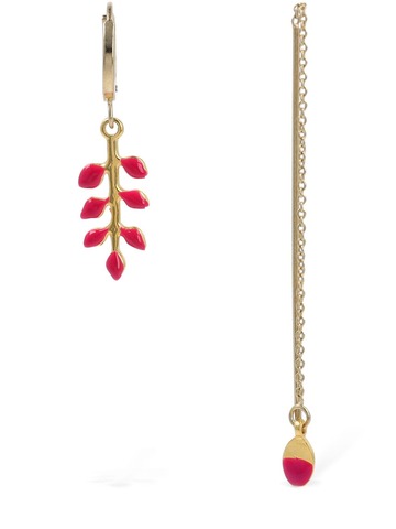 isabel marant casablanca mismatched earrings in gold / pink