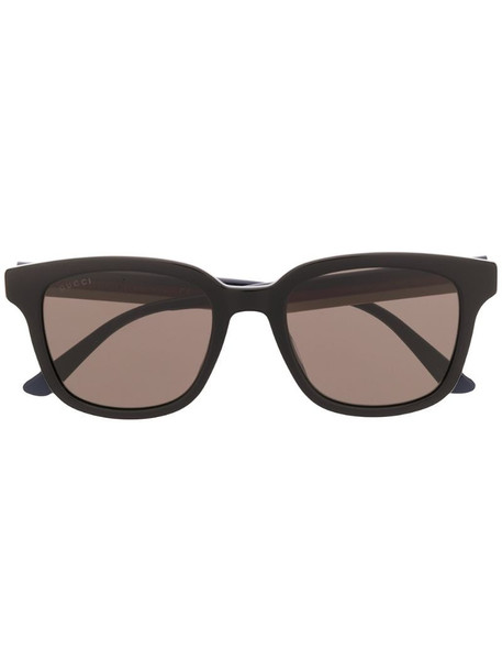 Gucci Eyewear logo stripe sunglasses in black