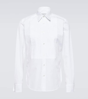lanvin cotton tuxedo shirt in white