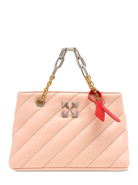 OFF-WHITE Jackhammer 25 Leather Tote Bag in pink