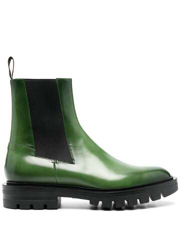 santoni elasticated side-panel boots - green