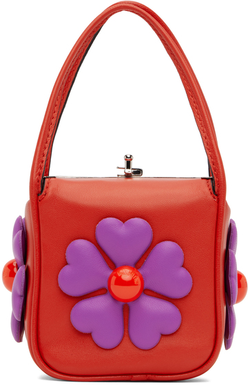 Moschino Red Heart Flowers Bag in print