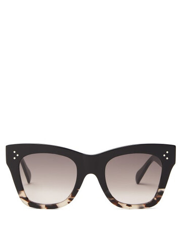 celine eyewear - gradient square acetate sunglasses - womens - black multi