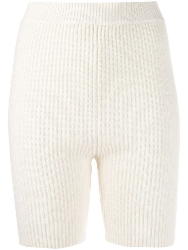 Cashmere In Love Mira knitted biker shorts in white
