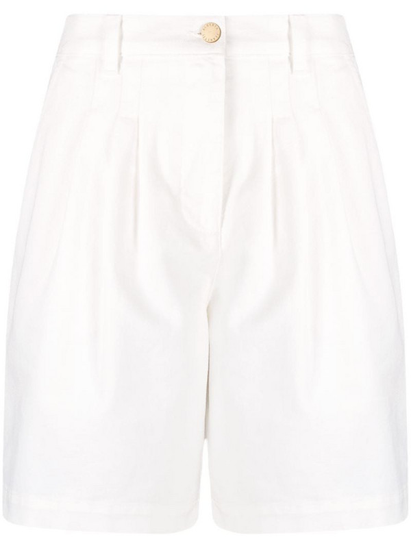 Alberta Ferretti high-rise denim shorts in white