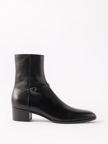 saint laurent - vlad zipped leather boots - mens - black