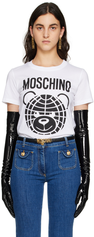 Moschino White Teddy Bear T-Shirt in print