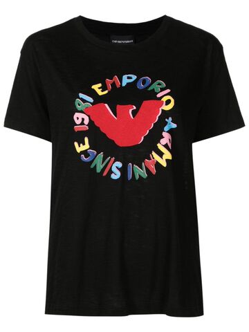 emporio armani logo-print cotton t-shirt - black