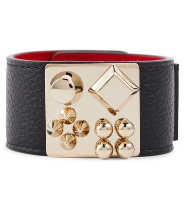 Christian Louboutin Carasky embellished leather bracelet in black