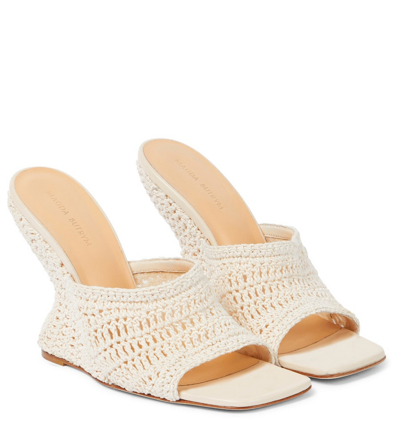 Magda Butrym Crochet wedge sandals in white