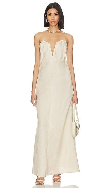 song of style raya maxi dress in beige