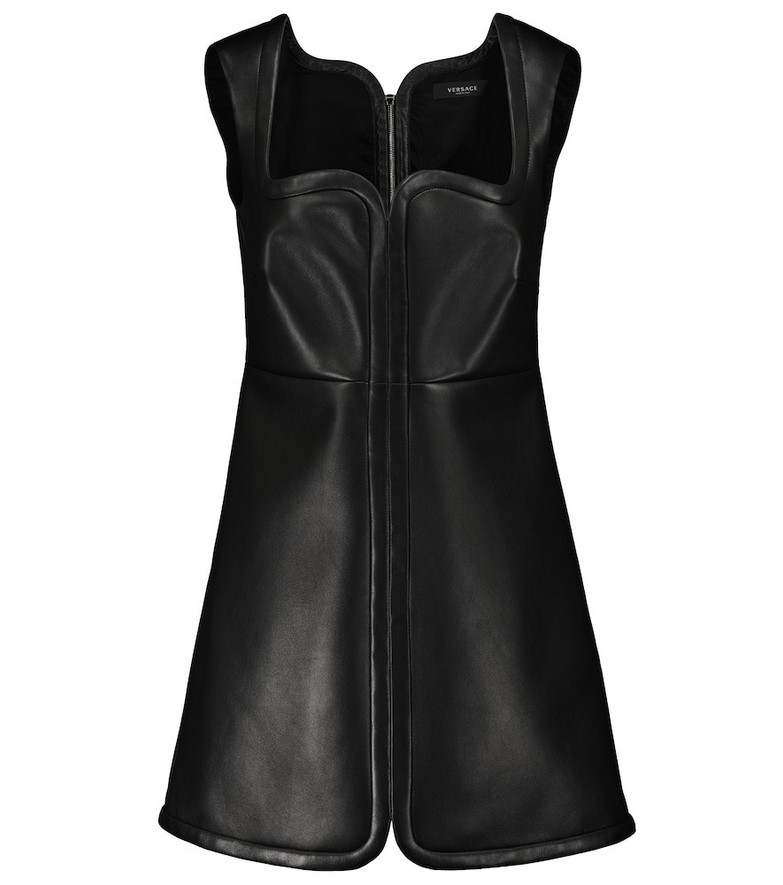 Versace Leather minidress in black