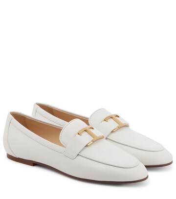 tod's t timeless leather loafers in white