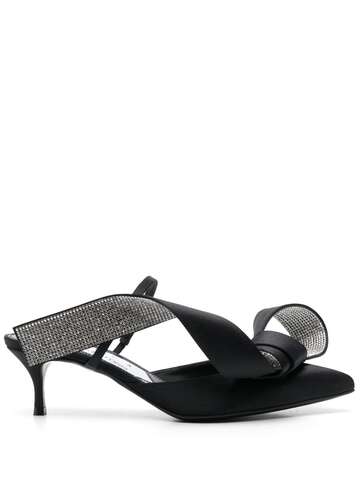 sergio rossi x sergio rossi marquise 50mm crystal bow mules - black