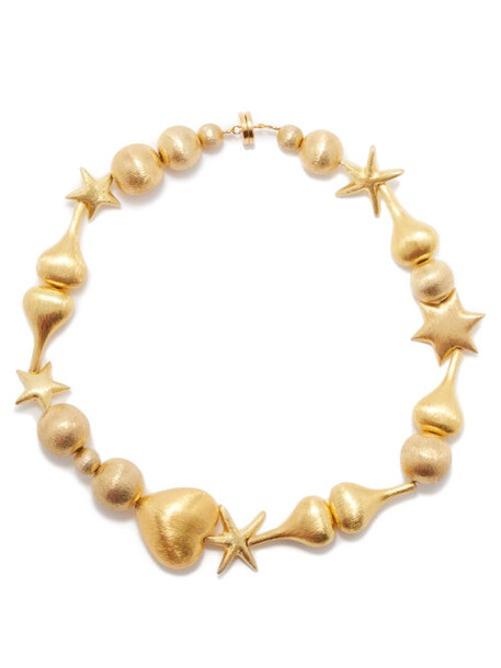 Timeless Pearly - Beaded 24kt Gold-plated Necklace - Womens - Gold