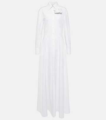 valentino appliqué cotton poplin gown in white