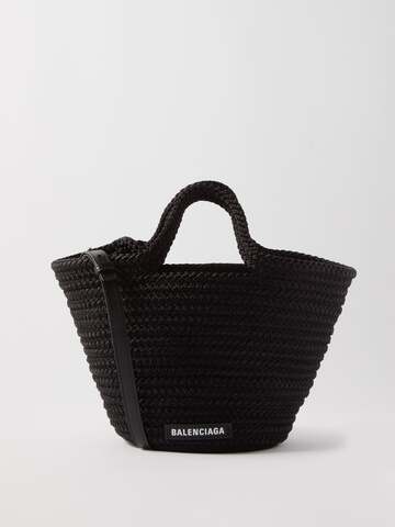 balenciaga - ibiza woven basket bag - womens - black