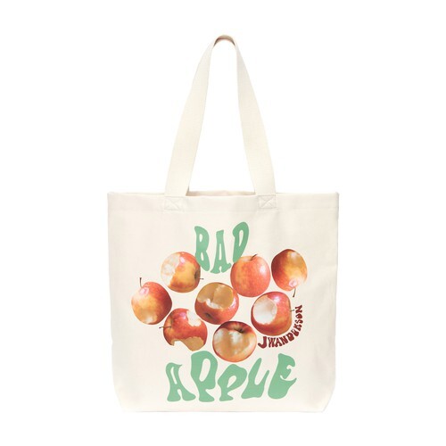 Jw Anderson Canvas Tote Bag With Apple Print in natural