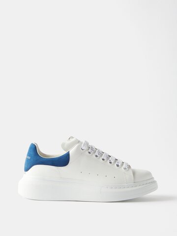 alexander mcqueen - oversized raised-sole leather trainers - womens - white multi
