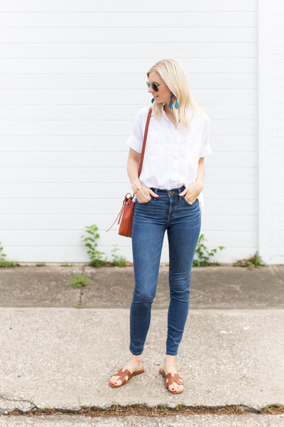 a piece of toast blogger shirt jeans shoes bag jewels white shirt skinny jeans spring outfits 