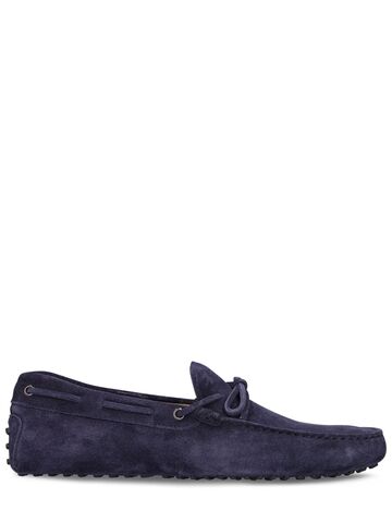 tod's new laccetto suede loafers in blue