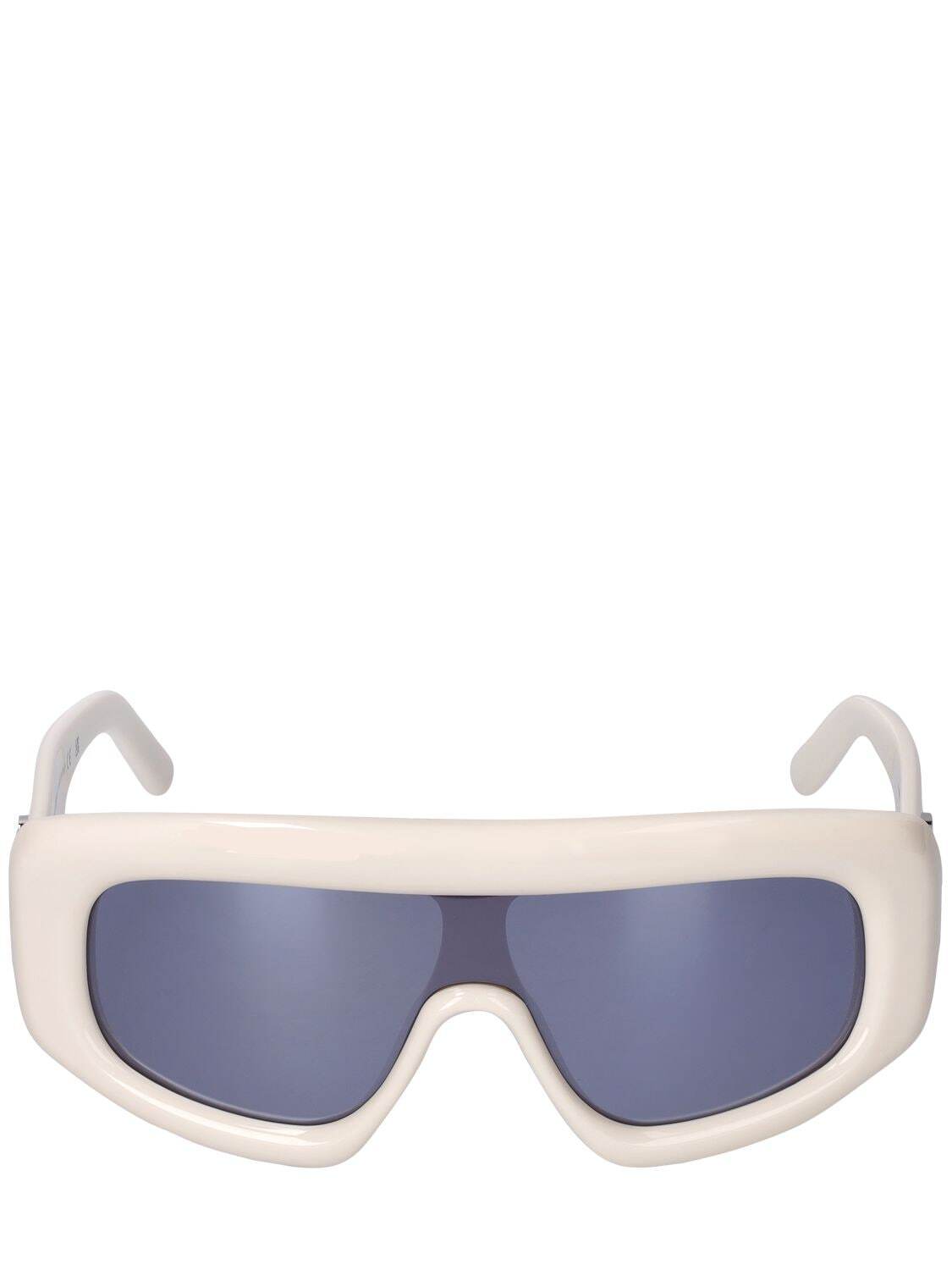 PALM ANGELS Carmel Mask Acetate Sunglasses in silver / white
