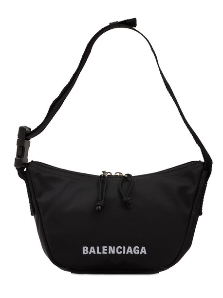 BALENCIAGA Wheel Sport Nylon Sling Shuolder Bag in black