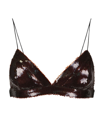 Alex Perry Aine sequined bralette in brown