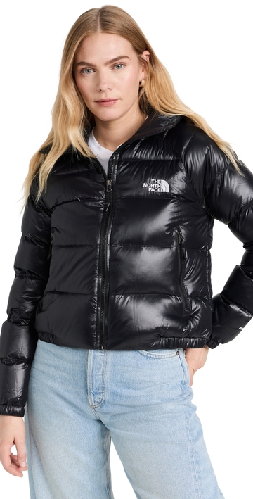 the north face women's hydrenalite down hoodie tnf black shine m