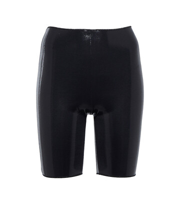 OsÃ©ree Laminated high-rise biker shorts in black