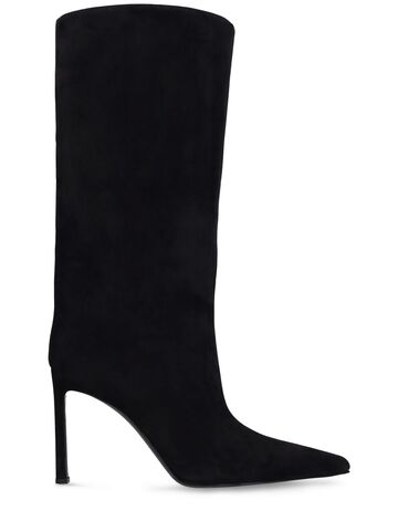 sergio rossi 95mm liya suede tall boots in black