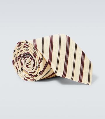 dries van noten printed silk tie