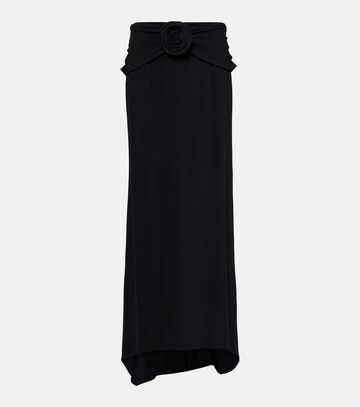 magda butrym floral-appliqué maxi skirt in black