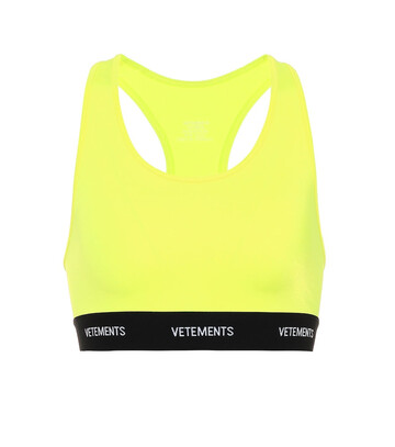 Vetements Logo sports bra in yellow