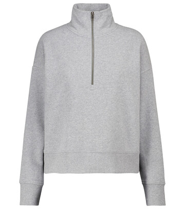 Vince Cotton-blend terry half-zip sweatshirt in grey