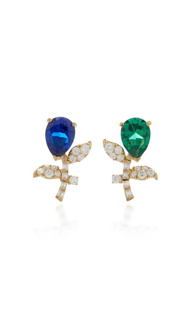 Anabela Chan Tulip 18K Yellow Gold Vermeil Emerald, Sapphire Earrings in multi