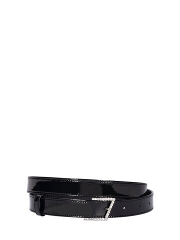 alexandre vauthier strass & leather belt in black