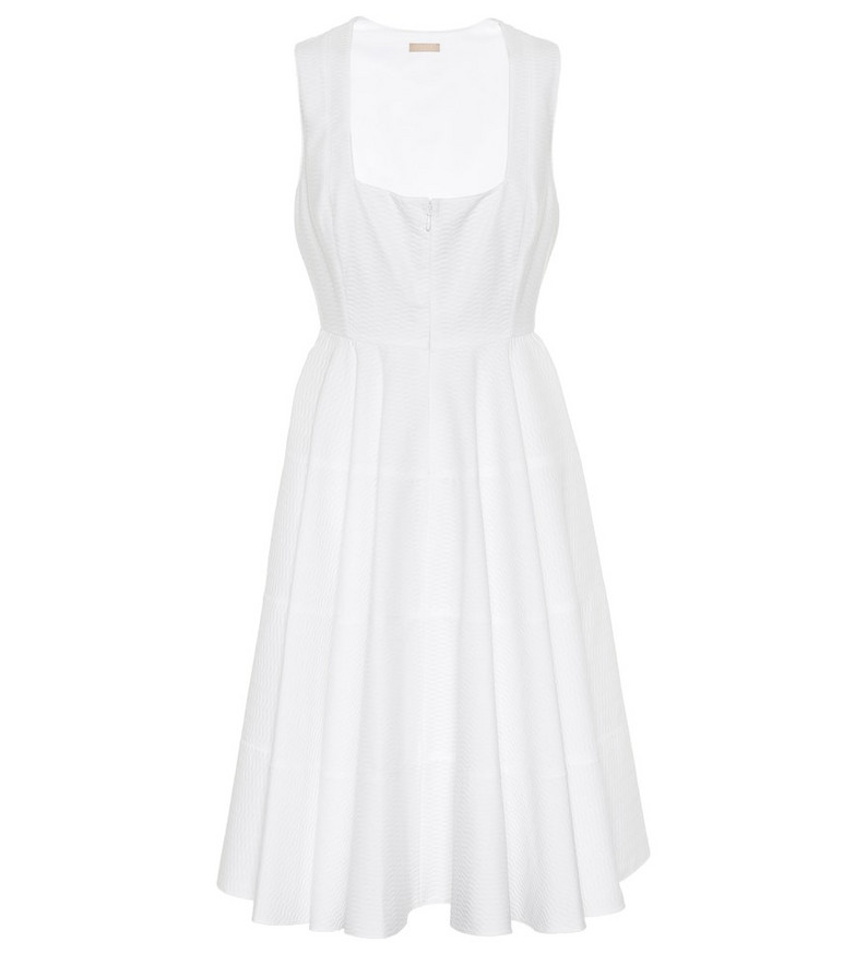 AlaÃ¯a Textured cotton dress in white