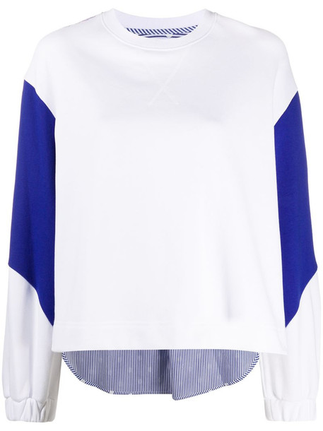 SJYP panelled cotton sweatshirt in white