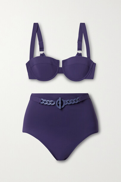 Zimmermann - Tropicana Chain-embellished Underwired Bikini - Blue