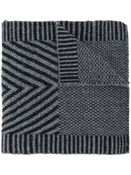 VOZ striped knit scarf in grey