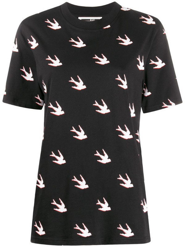 McQ Swallow swallow print T-shirt in black