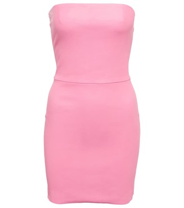 Stouls Amina strapless leather minidress in pink